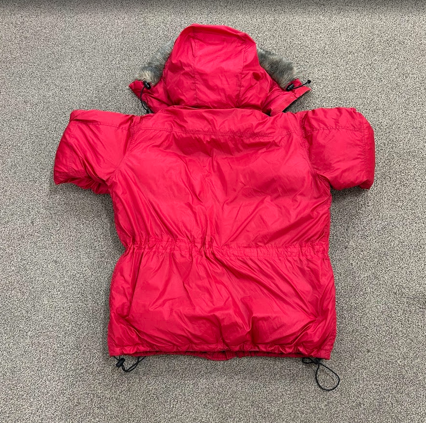 Vintage Polo Sport Faux Hood Puffer Coat Red