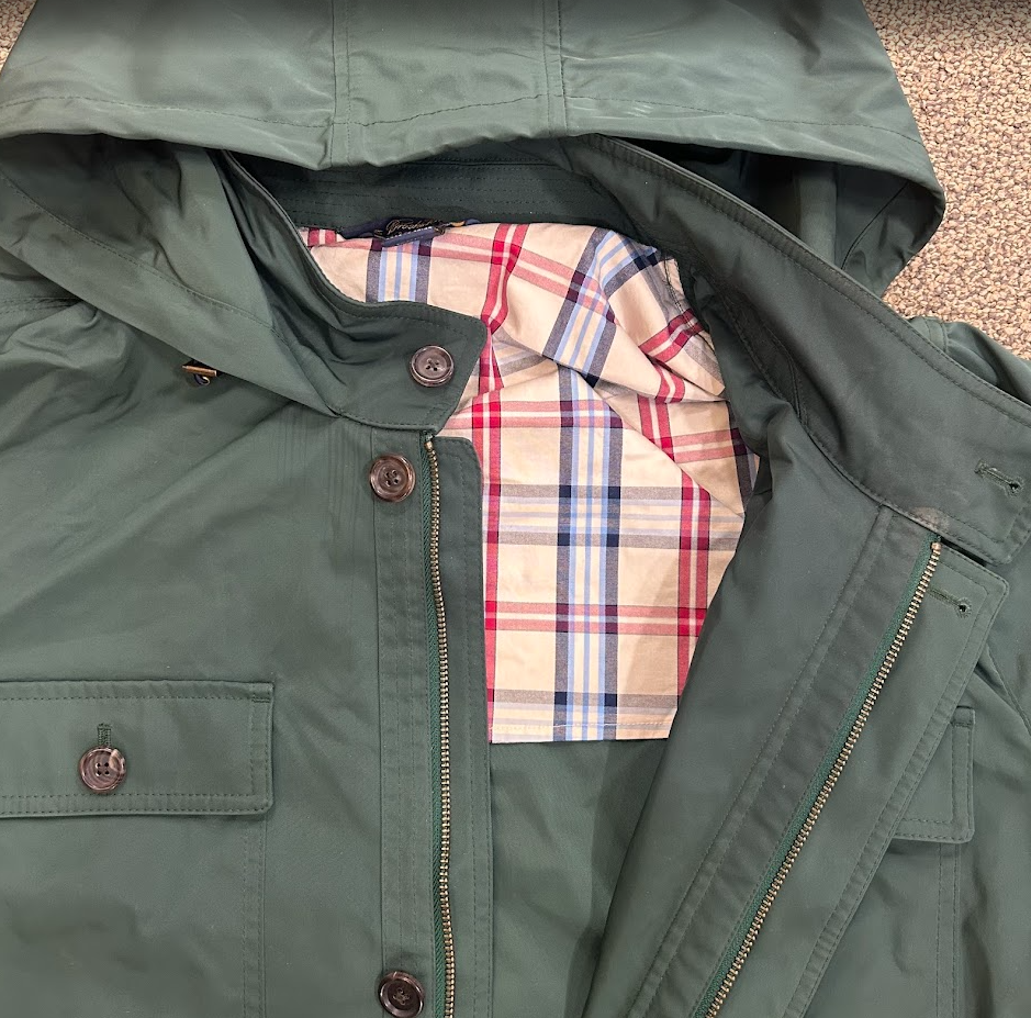 Brooks Brothers Rain Jacket Green/Plaid