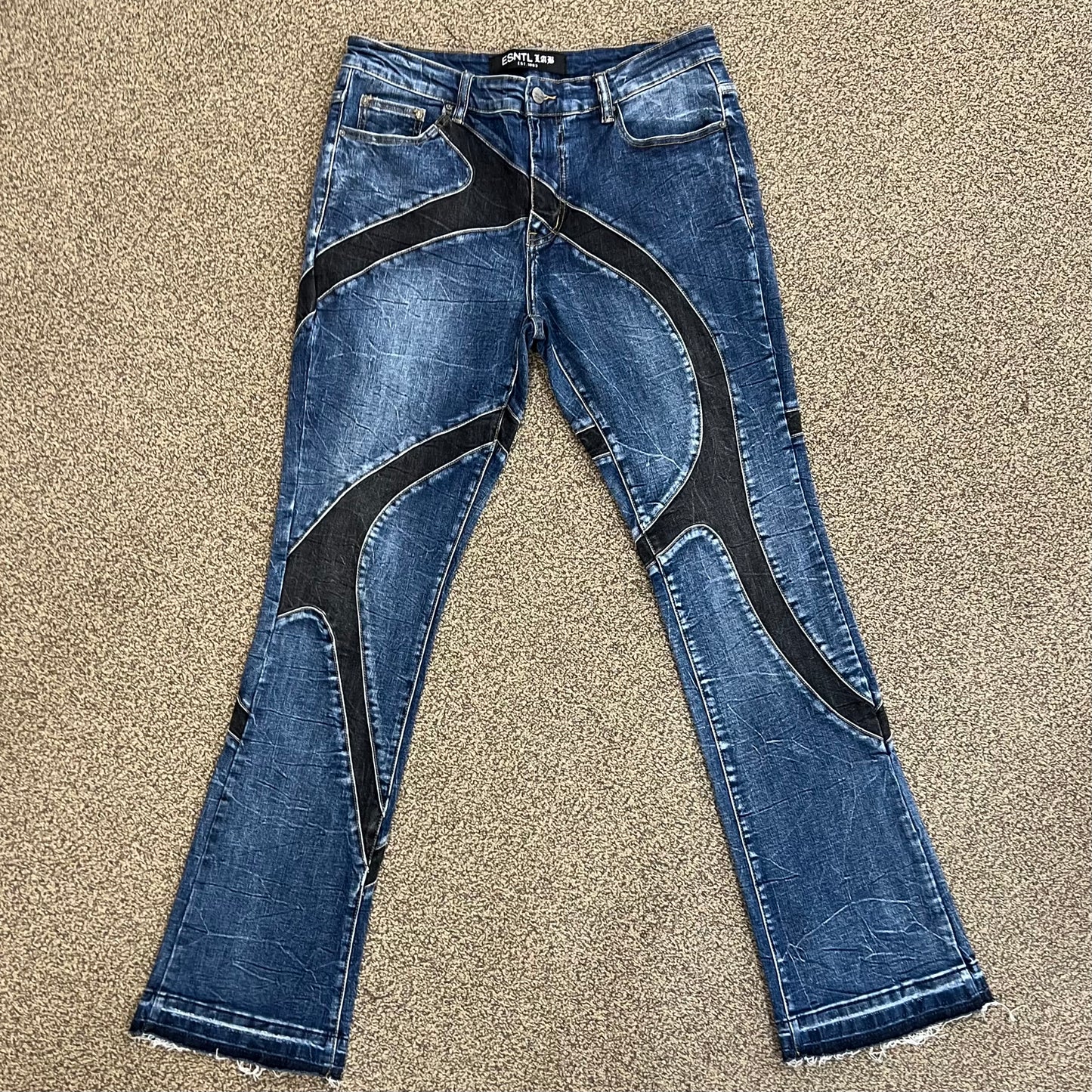 ESNT Lab Stacked Denim Jeans Asheb Blue Wash