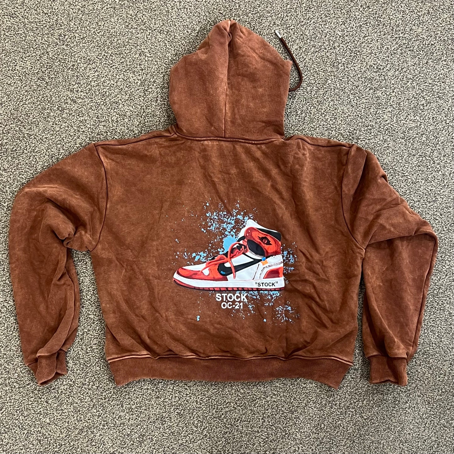 Deadstock Stock 21 Off-White Chicago Washed Brown Hoodie