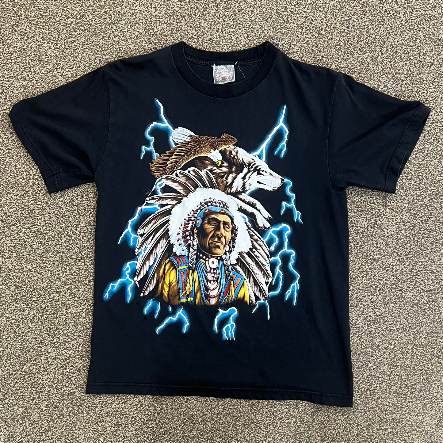 Vintage US Thunder Chief Eagle Wolf Tee