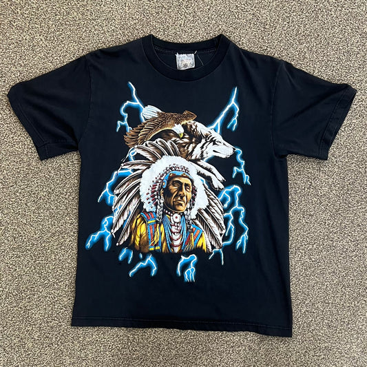 Vintage US Thunder Chief Eagle Wolf Tee