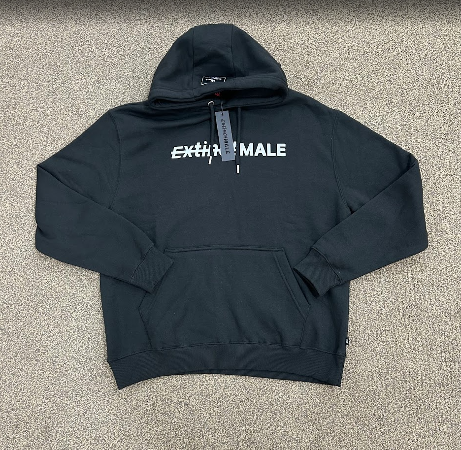 ExtinctMale Black 3M Pullover Logo Hoodie