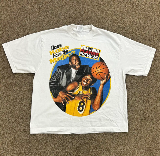 Vintage Style "Does Kobe Have the Magic?" Kobe Bryant and Magic Johnson Tee