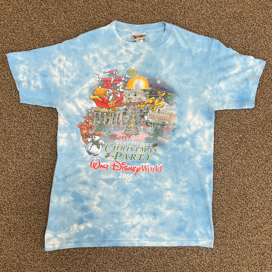 Vintage Disney World 2005 Mickey's Very Merry Christmas Tie Dye Tee