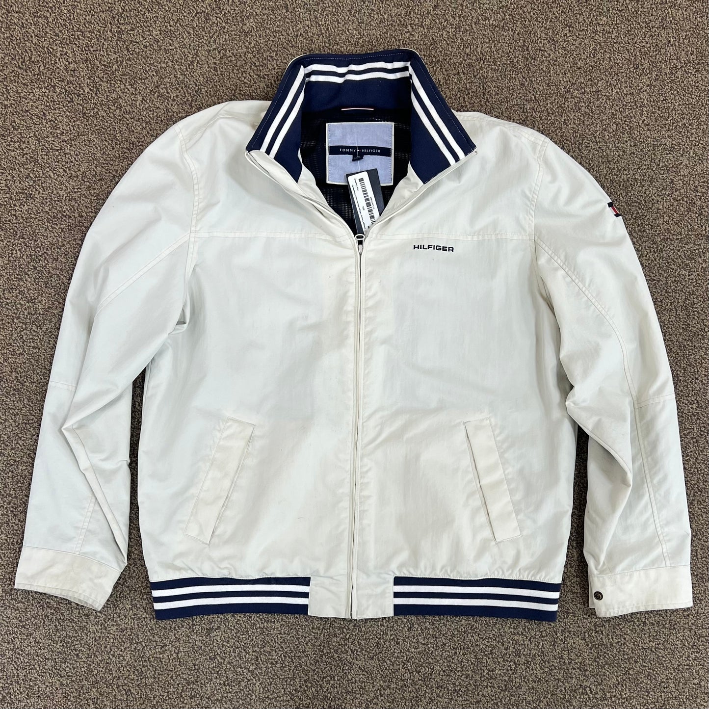 Vintage Tommy Hilfiger Windbreaker (Tan/Navy)