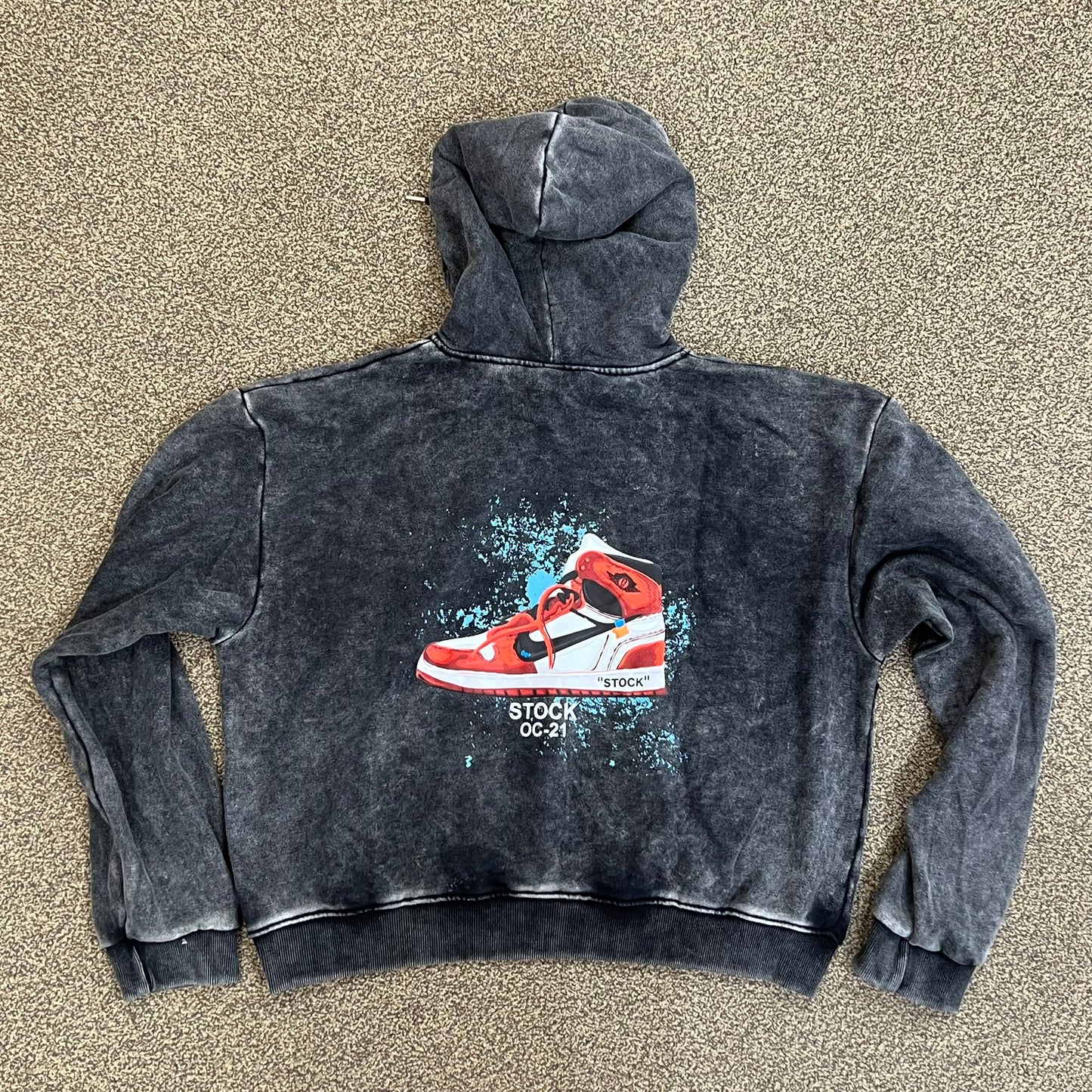 Deadstock Stock 21 Off-White Chicago Washed Black Hoodie