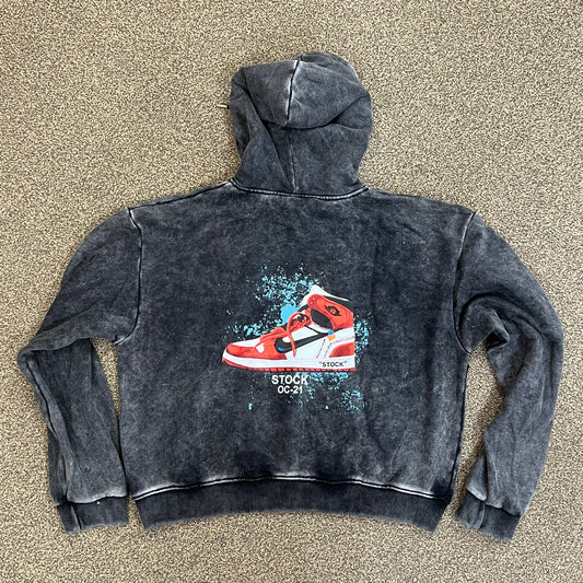 Deadstock Stock 21 Off-White Chicago Washed Black Hoodie