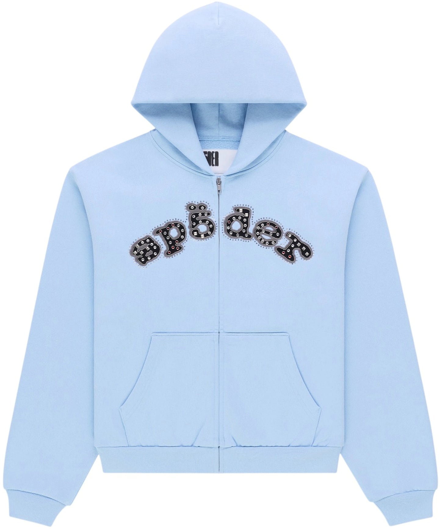 Sp5der Mixed Stone OG V2 Zip Hoodie Rock Blue