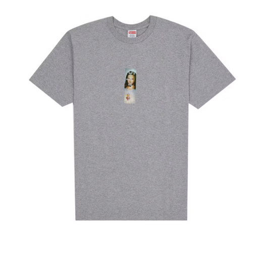 Supreme Prayer Card Box Logo Tee Heather Gray