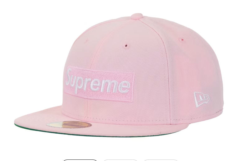 Supreme FDNY Box Logo New Era 59Fifty Fitted Cap Pink