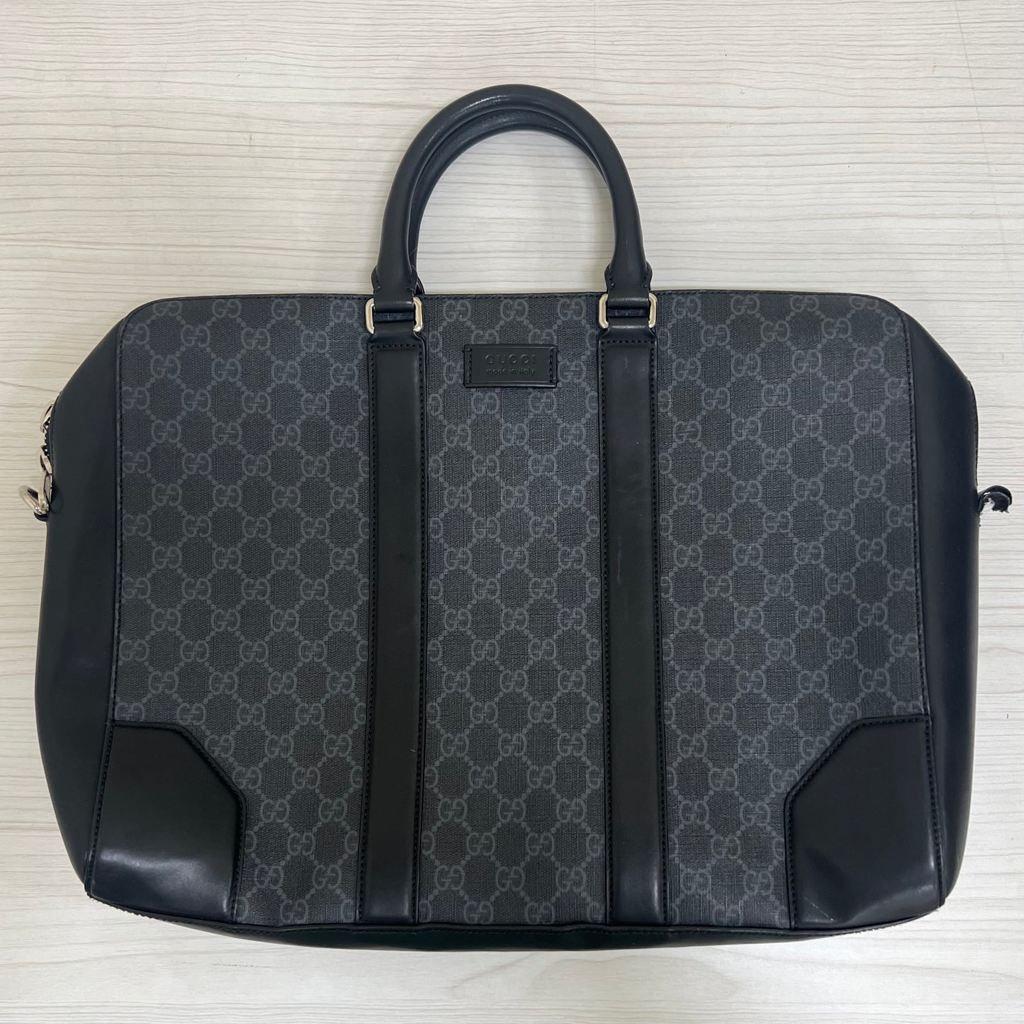 Gucci Monogram Canvas GG Supreme Briefcase/Laptop Bag Black