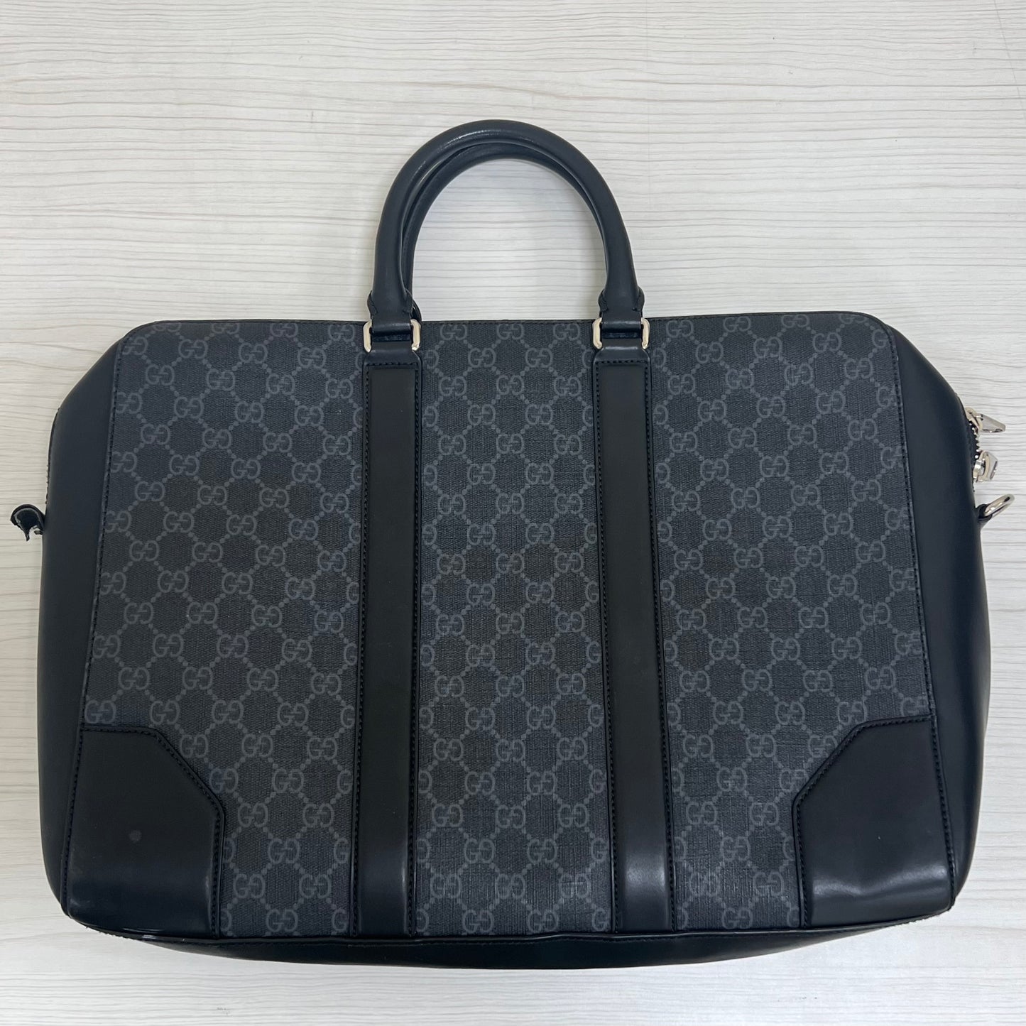 Gucci Monogram Canvas GG Supreme Briefcase/Laptop Bag Black