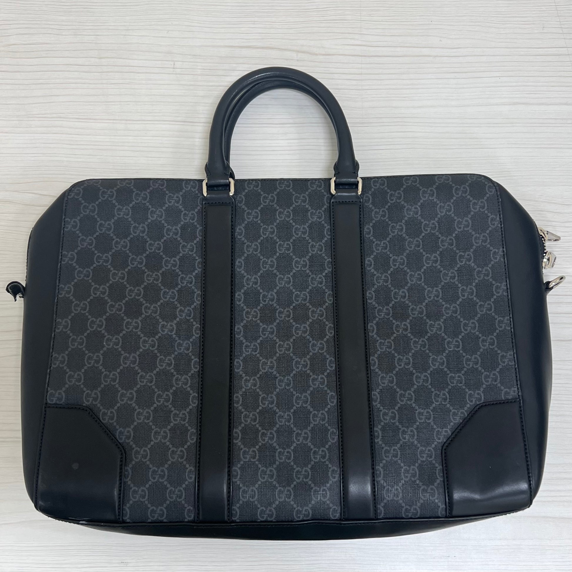 Gucci Monogram Canvas GG Supreme Briefcase/Laptop Bag Black