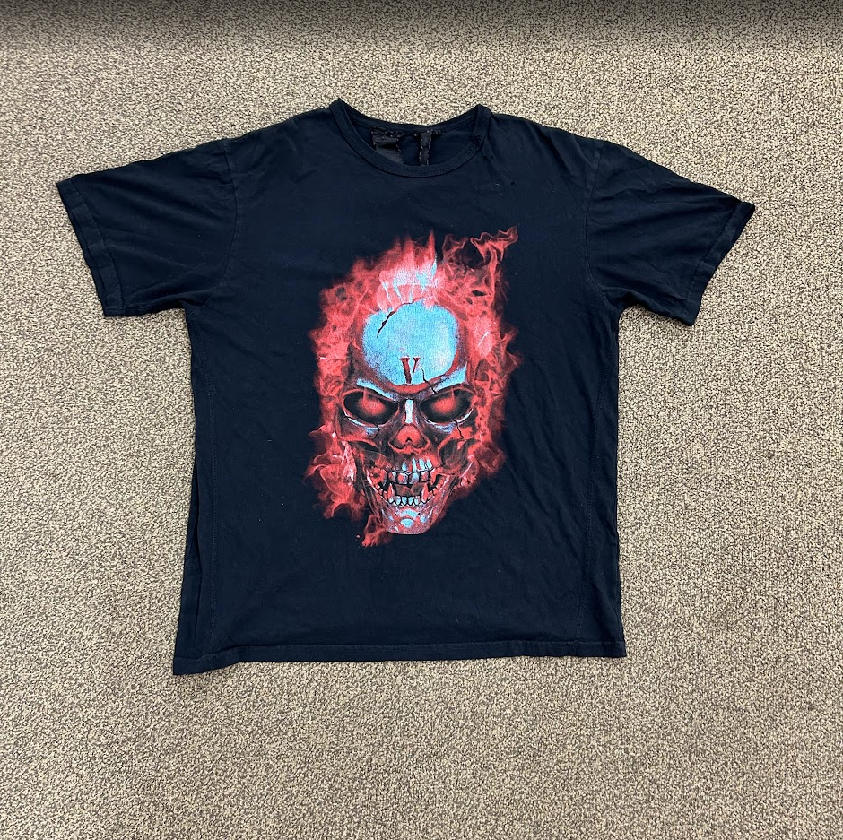 Vlone Skully Red Flame T-shirt Black
