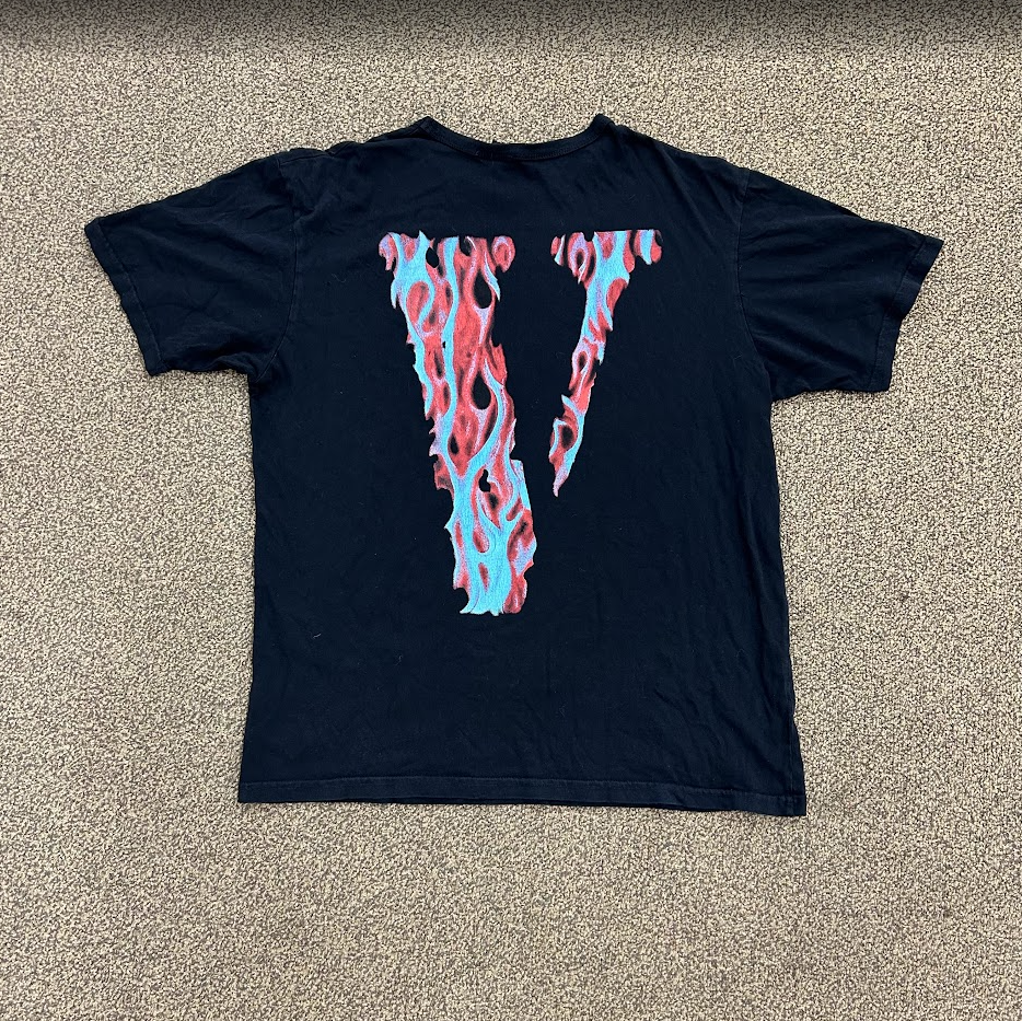 Vlone Skully Red Flame T-shirt Black