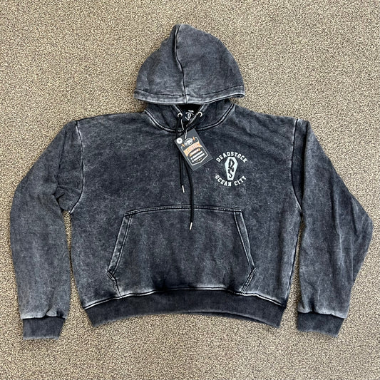 Deadstock Stock 21 Off-White Jordan 2 Washed Black Hoodie
