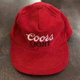 Vintage Corduroy Coors Light Strapback Hat