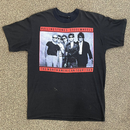 Vintage Rolling Stones 1989 Steel Wheels Tour Tee