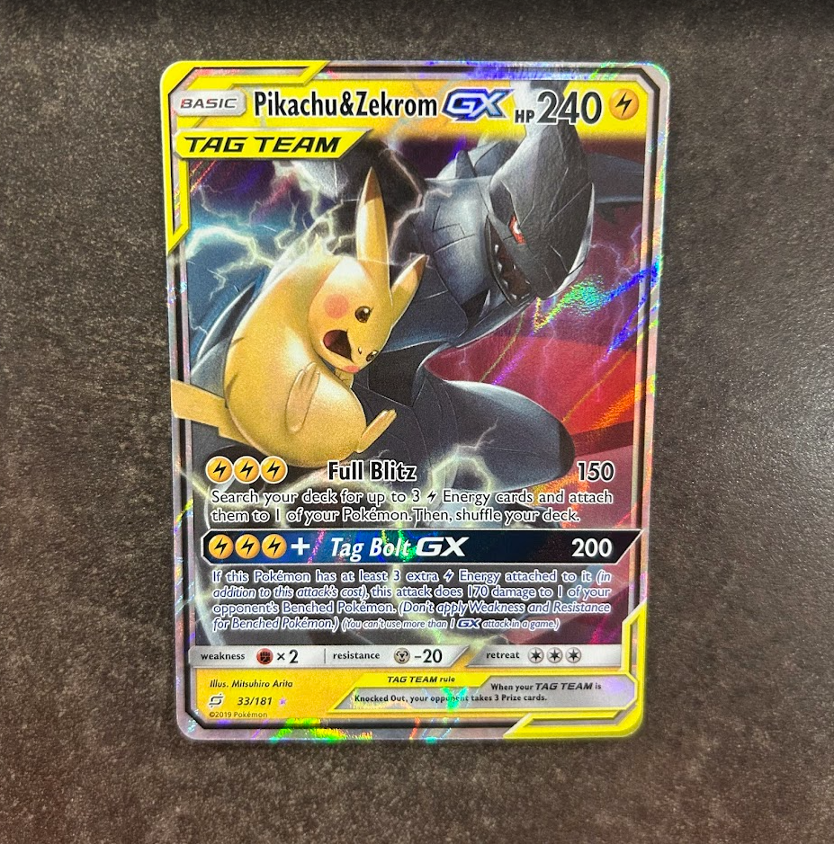 MINT Pokemon Card Pikachu & Zekrom GX #033