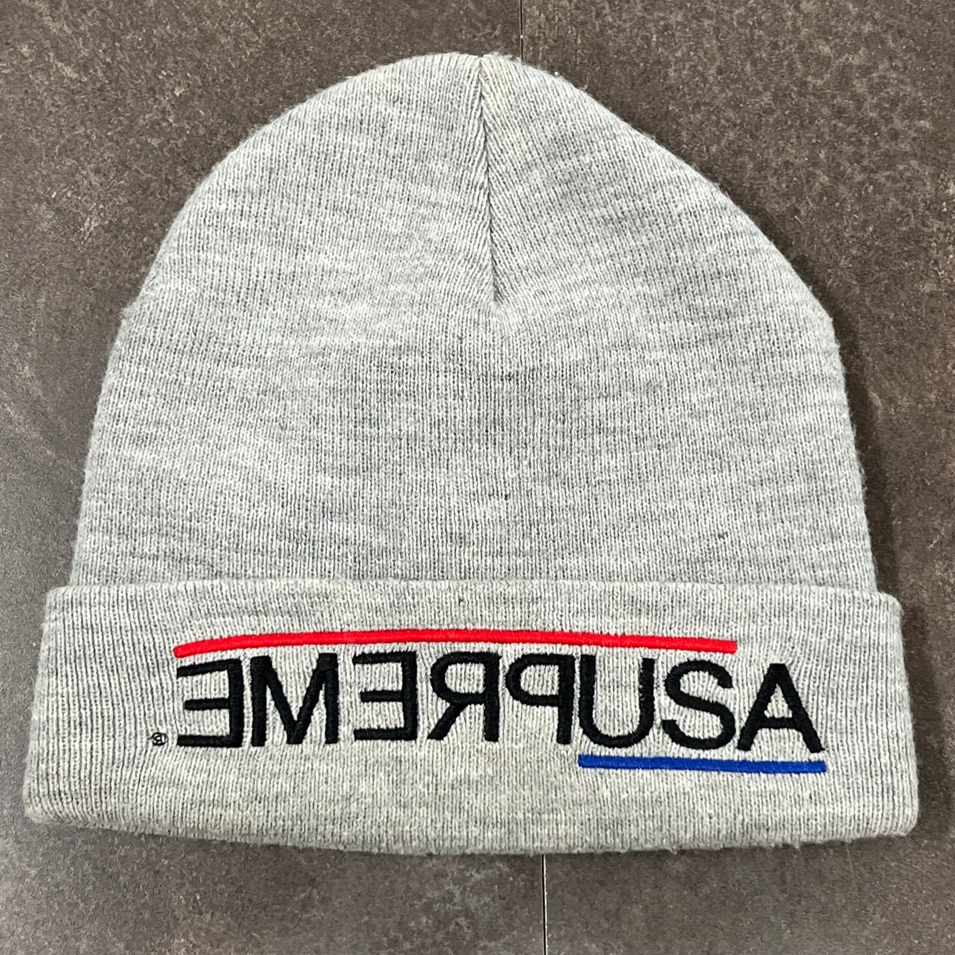 Supreme USA Beanie Heather Grey
