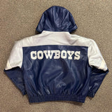 Vintage Game Day Hooded Pleather Dallas Cowboys Jacket