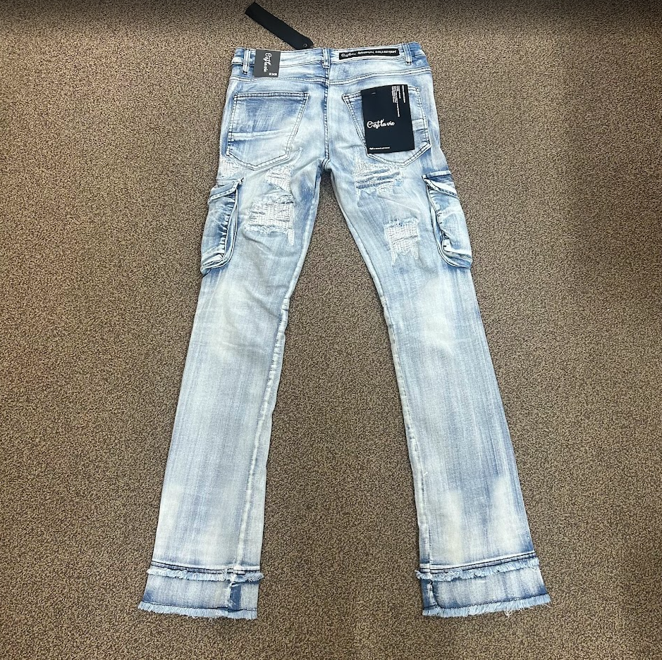 C'est La Vie Stacked Washed Jeans
