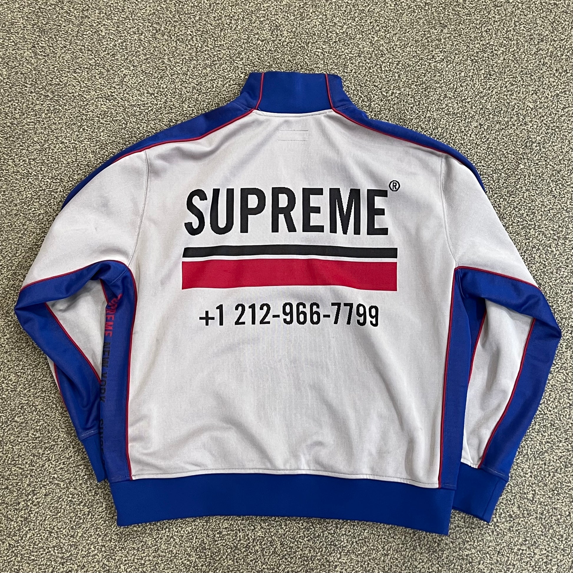 Supreme World Famous Jacquard Track Jacket Stone
