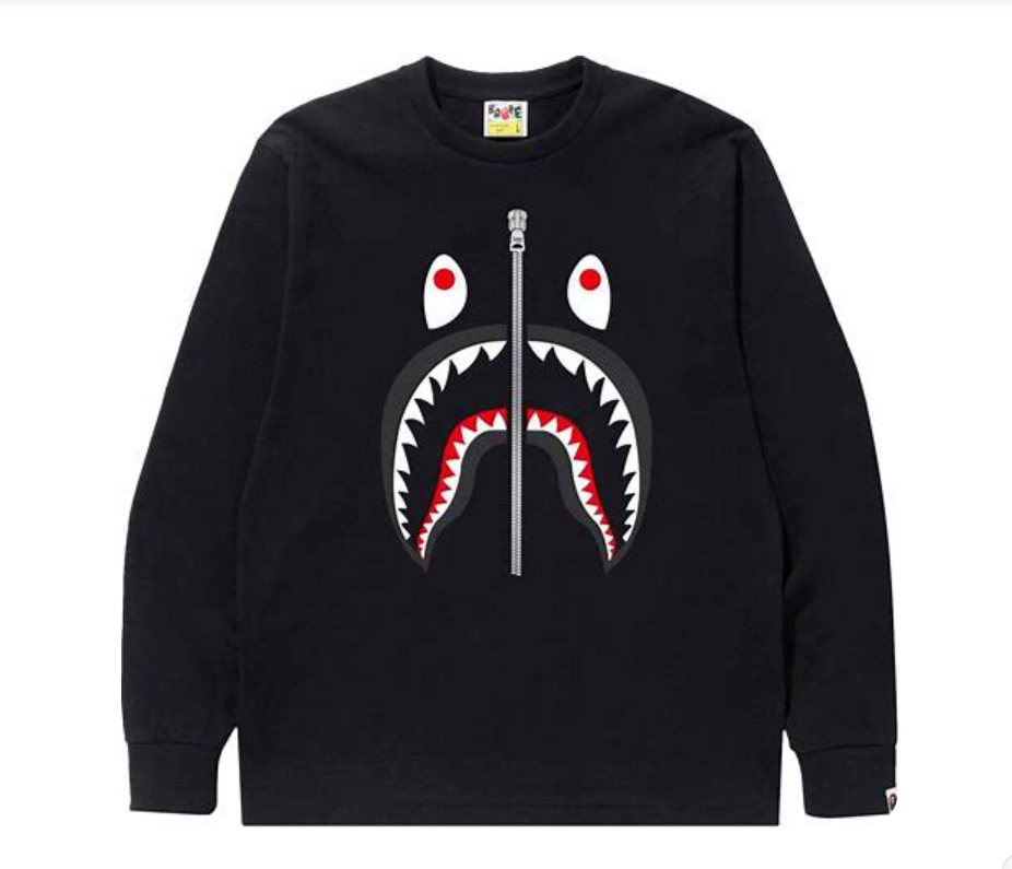 Bape Shark Long Sleeve Black