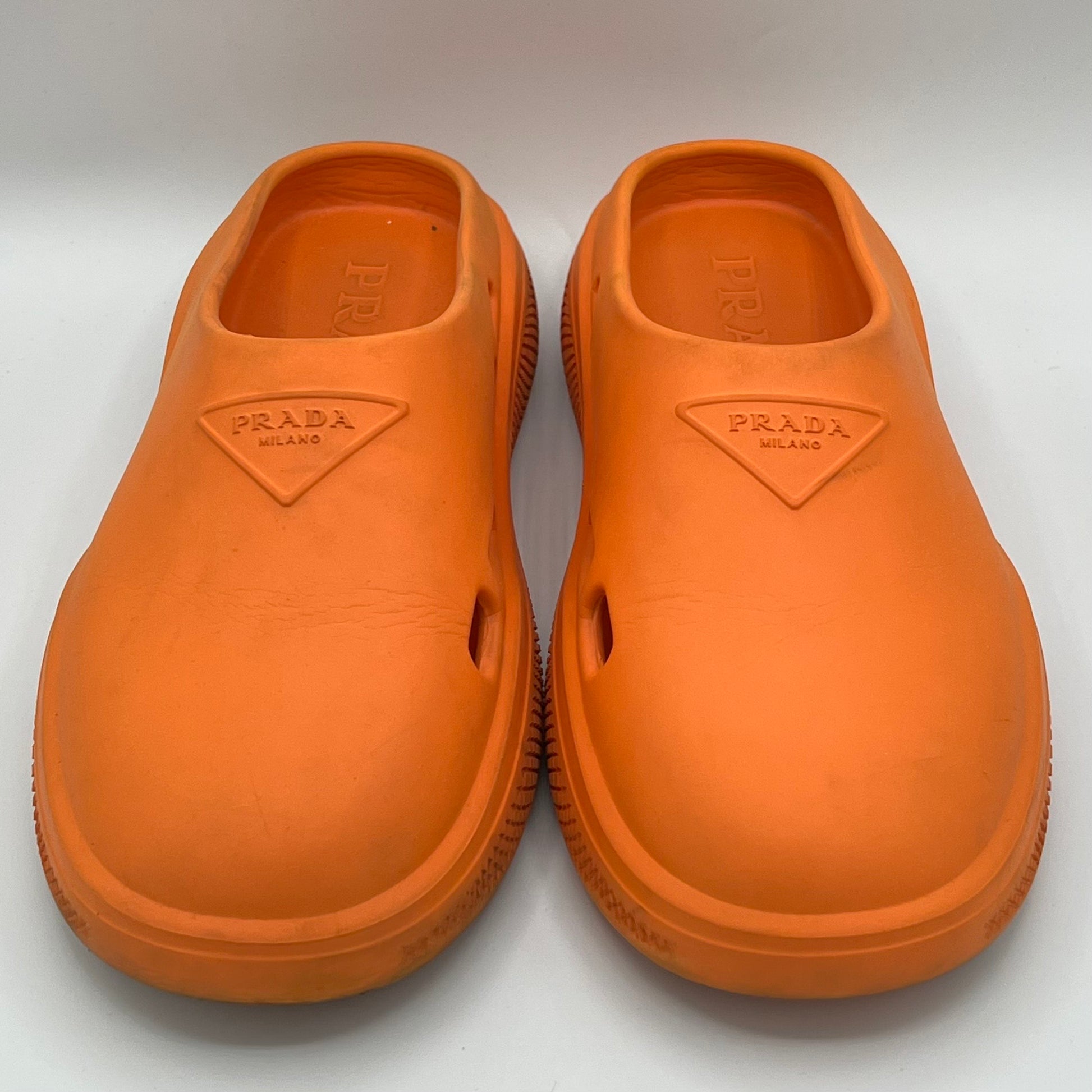 Prada Foam Rubber Mule Papaya Orange