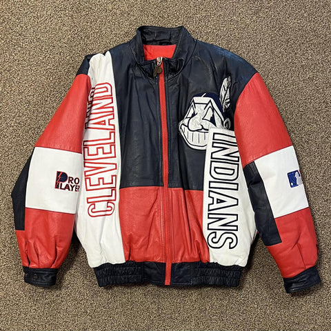 Vintage Pro Player Cleveland Indians Leather Jacket