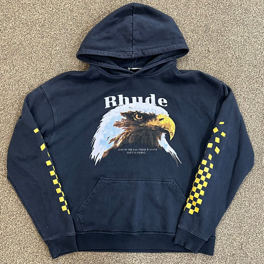 Rhude Bald Eagle Hoodie Blue