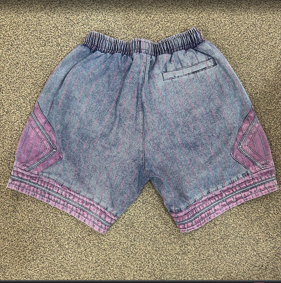 Chicago Bull Denim Basketball Shorts Purple
