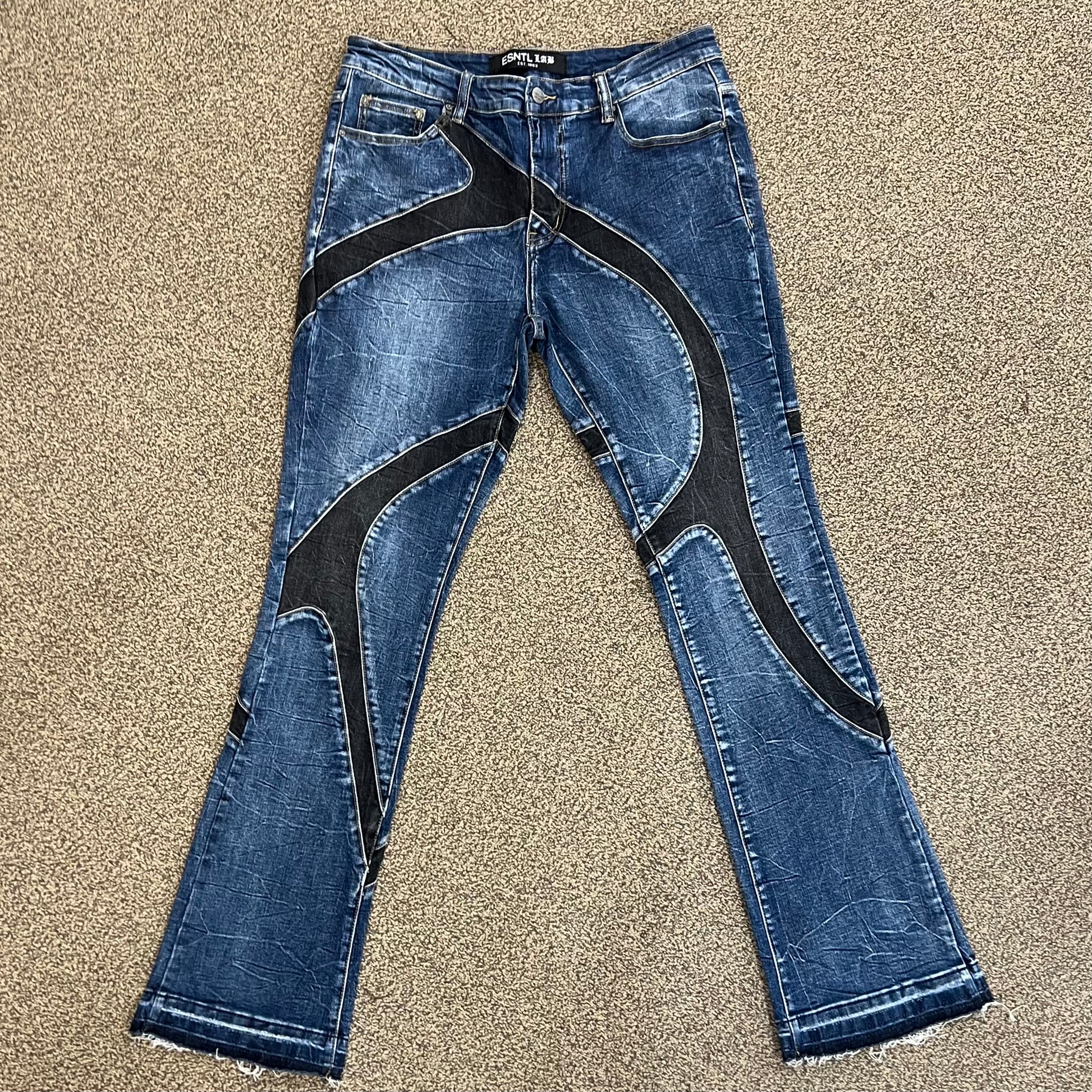 ESNT Lab Stacked Denim Jeans Asheb Blue Wash