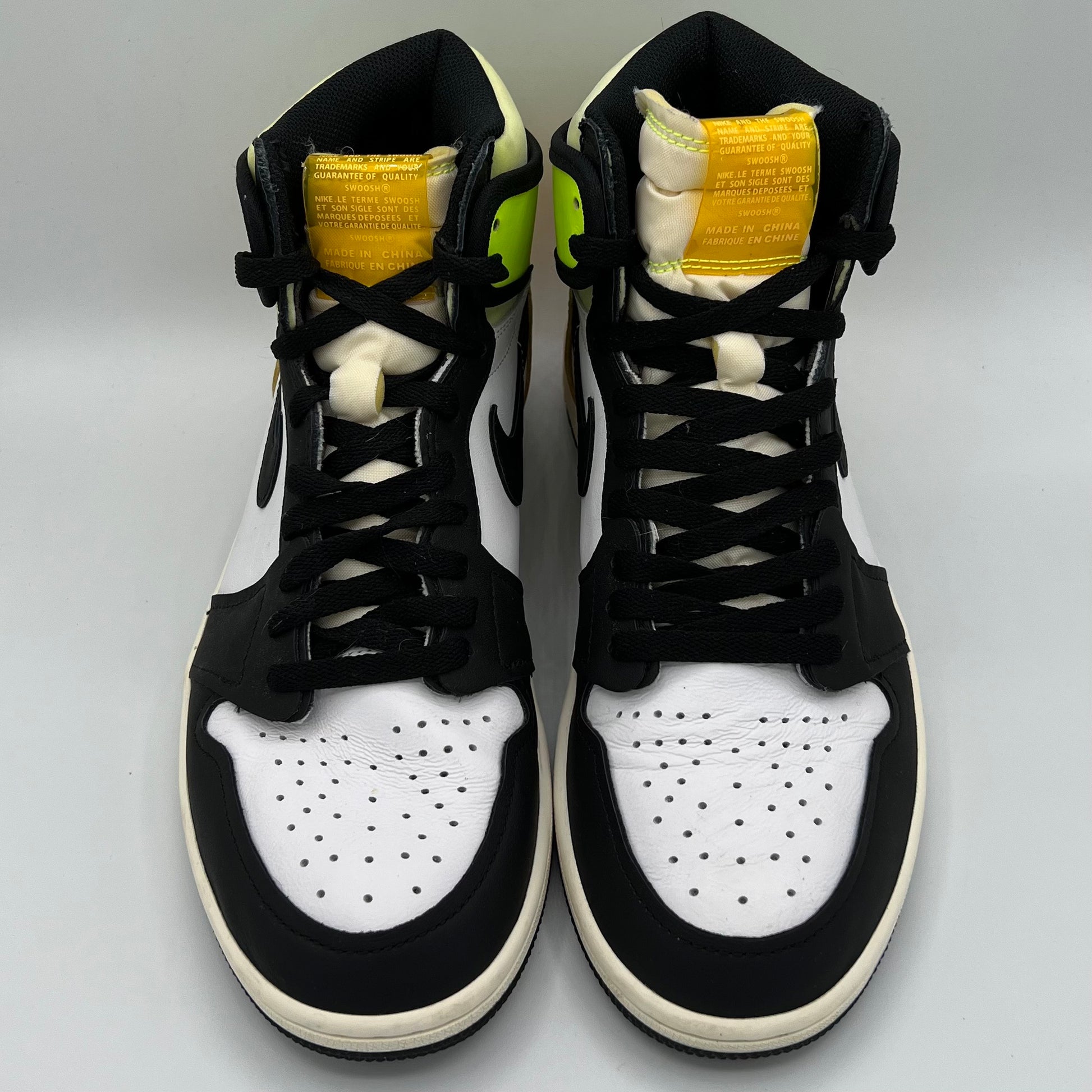 Jordan 1 Retro High White Black Volt University Gold