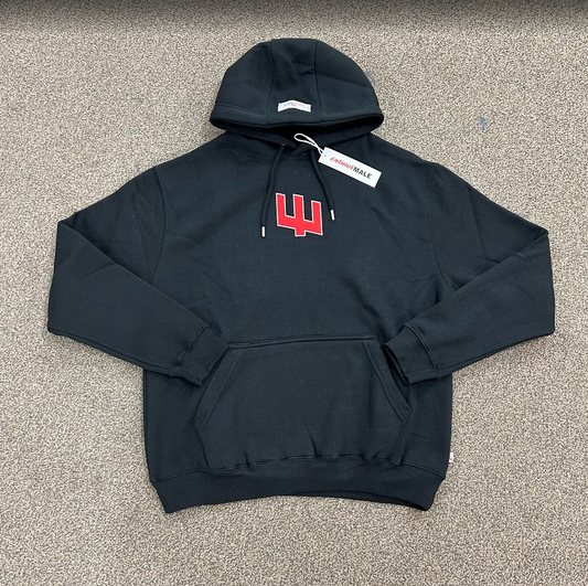ExtinctMale Black Middle Logo Pullover Hoodie