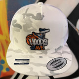 Hoops On The Ave. White Camo Snapback Hat