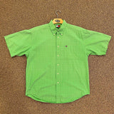 Vintage Tommy Hilfiger Green/White SS Button Up