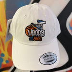 Hoops On The Ave. White Strapback Hat