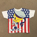 Vintage 1995 Looney Tunes Tweety Bird American Flag Tee