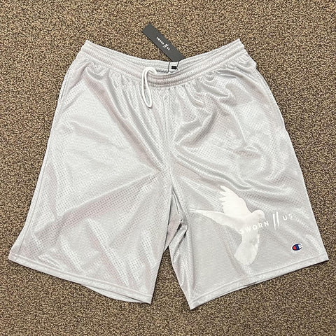 Sworn to US x Champion Motion Court Shorts Silver